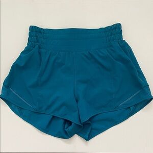Dark turquoise Hotty Hot Lululemon shorts. 2.5”